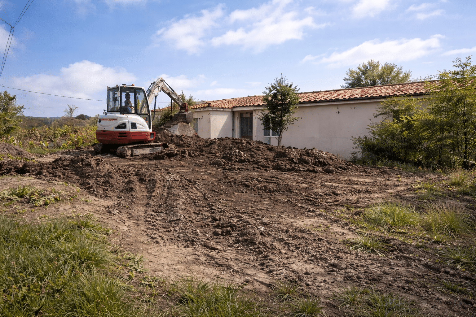 avant/après Travaux de terrassement en charente